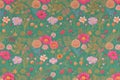 Vintage-Style Floral Wallpaper with Soft Pastel Blooms with Generative AI