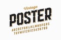 Vintage style font, retro alphabet