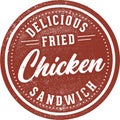 Fried Chicken Sandwich Menu Sign Royalty Free Stock Photo