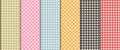 Vintage style gingham pattern set. Classic check pattern for fabric, wrapping paper, cards, and banners. Royalty Free Stock Photo