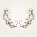 Vintage Style Gold Wreath With Grisaille Ornament - Vector Graphic Design Royalty Free Stock Photo