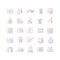 Vintage style gradient linear vector icons set