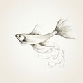 Captivating Ink Drawing Of A Zigzag Fish In Motion Blur Style