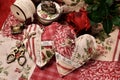 Vintage style handicraft heart decors made of linen