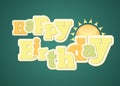 Vintage style happy birthday typography