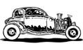 Vintage style Hotrod car illustration Royalty Free Stock Photo