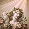 Vintage style image of antique statue of woman Royalty Free Stock Photo