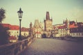 Vintage style image of Charles Bridge