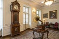 Classical interior with grandfather clock and gramophone Royalty Free Stock Photo