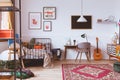 Vintage style kids bedroom with furniture Royalty Free Stock Photo