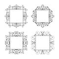 Vintage style lacy square frames collection. Decorative frame set