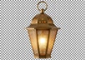 Vintage-style lantern with frosted glass and warm lighting Royalty Free Stock Photo
