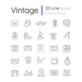 Vintage style linear icons set