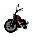 Vintage style motorcycle illustration. Red motorbike image. Royalty Free Stock Photo