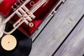 Vintage style musical objects. Royalty Free Stock Photo