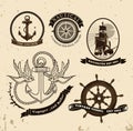 Vintage style nautical theme vector