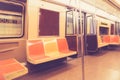 Vintage style New York City subway car interior Royalty Free Stock Photo