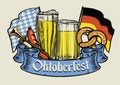 Vintage style of oktoberfest design Royalty Free Stock Photo