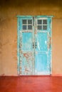 Vintage style old aged house door and window Royalty Free Stock Photo