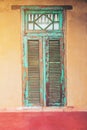 Vintage style old aged house door and window Royalty Free Stock Photo
