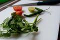 Style old salad with vegetables. ingredients isolated on a plate Royalty Free Stock Photo