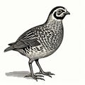 Vintage Style Ornamental Bird Engraving