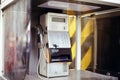 Vintage style pay phone booth in Korea Royalty Free Stock Photo