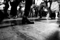 Vintage style photo of dance hall with people dancing