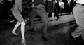 Vintage style photo of dance hall with people dancing