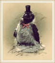 Vintage style photo of the funny crow