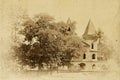 Vintage style photo of an Indian building