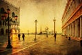 Vintage style picture of the Saint Marks Square Royalty Free Stock Photo