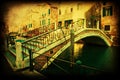 Vintage style picture of a typical bridge in Venice, Italy