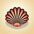 Sea Shell Flat Design Illustration In Light Crimson And Dark Bronze