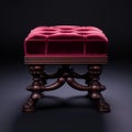 Stunning Victorian Red Velvet Ottoman 3d Model With Hyper-realistic Details