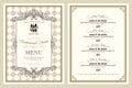 Vintage style restaurant menu design Royalty Free Stock Photo