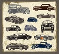 Vintage style retro cars