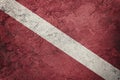 Vintage style scuba flag. Diver down flag Royalty Free Stock Photo