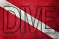 Vintage style scuba flag. Diver down flag Royalty Free Stock Photo