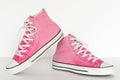 Vintage style of sport pink gradient sneaker shoes on white back