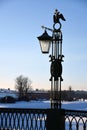 Vintage style street light in Peter and Paul fortress in Saint-Petersburg, Russia. Royalty Free Stock Photo