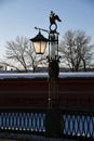 Vintage style street light in Peter and Pauls fortress in Saint-Petersburg, Russia. Royalty Free Stock Photo