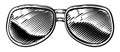 Vintage Style Sunglasses Icon Illustration