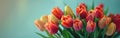 Vintage-style Tulip Bouquet Bursting with Color Royalty Free Stock Photo