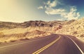 Vintage style USA country highway. Royalty Free Stock Photo