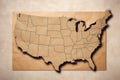 Vintage style usa map on textured background Royalty Free Stock Photo