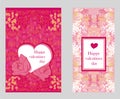 Vintage style Valentine Day Card Set Royalty Free Stock Photo