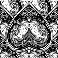 Vintage style vector heart seamless pattern. Royalty Free Stock Photo