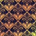 Vintage style vector heart seamless pattern. Royalty Free Stock Photo