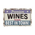 Vintage Style Vector Metal Sign - WINES - Grunge effects can be easily removed for a brand new, clean design Royalty Free Stock Photo